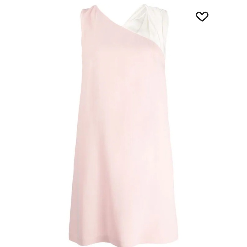 Paule Ka two-tone crepe satin dress rose white FR42 US10 NWT